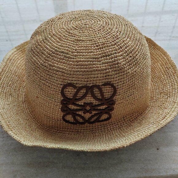 LOEWE x Paula\'s Ibiza Raffia & Leather Bucket Hat main image 5